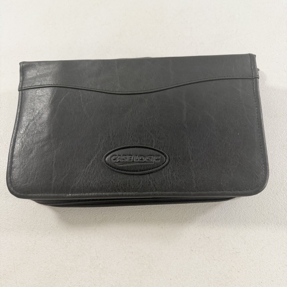 Case Logic CD Case Binder Holds 72 Discs Black Faux Leather Zip Around W/ Handle